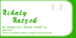 mihaly matzek business card
